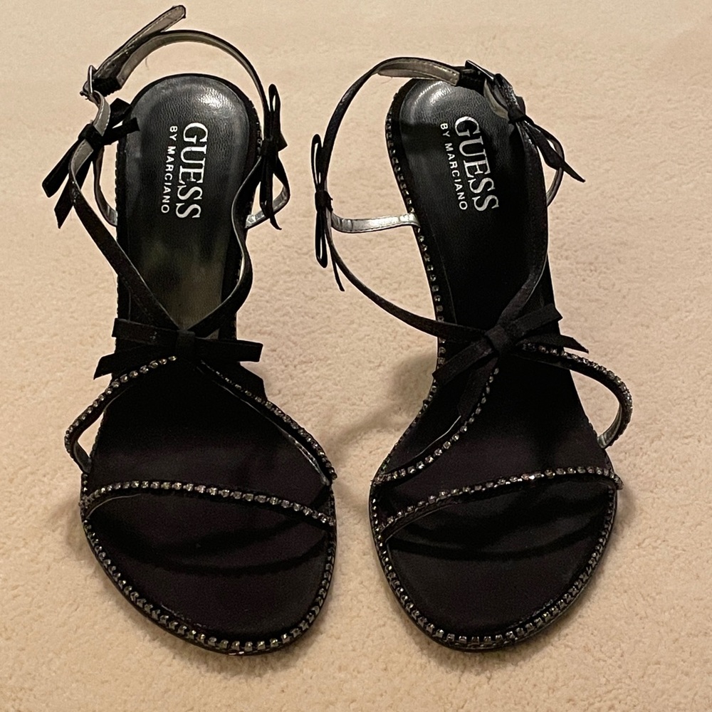 Guess by Marciano Cricket Satin Heels, Black, 7